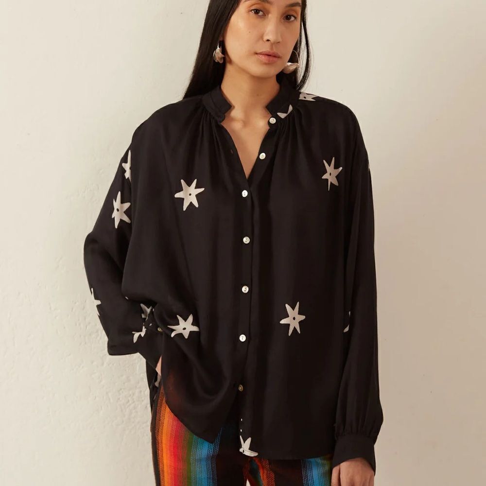 NWT Alix of Bohemia Kiki Blouse in Night‎ Star sz XS $380 - Picture 3 of 4